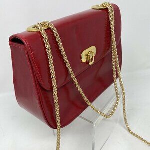 Andrea Carrano Small Red Leather Crossbody Purse